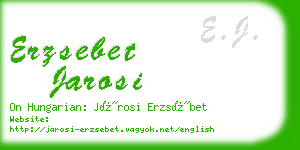 erzsebet jarosi business card